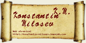 Konstantin Milošev vizit kartica